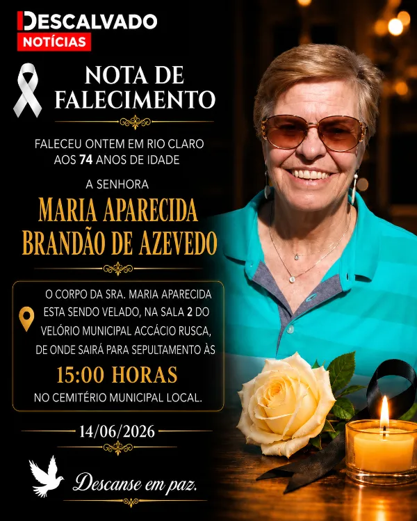 Nota de Falecimento  - Maria Aparecida Brandão