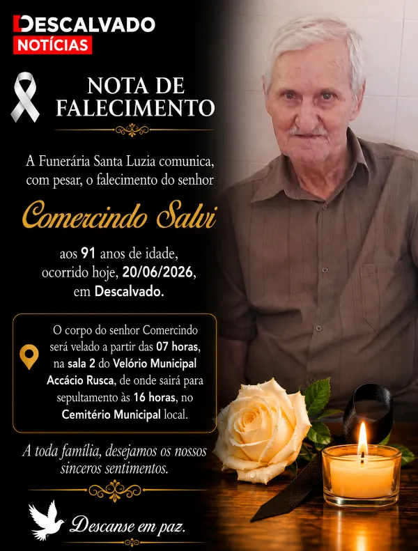 Nota de Falecimento - Sr.Comercindo Salvi