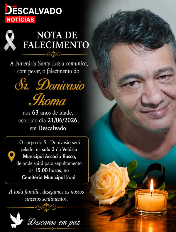 Nota de Falecimento  - Sr. Donivasio Ikoma