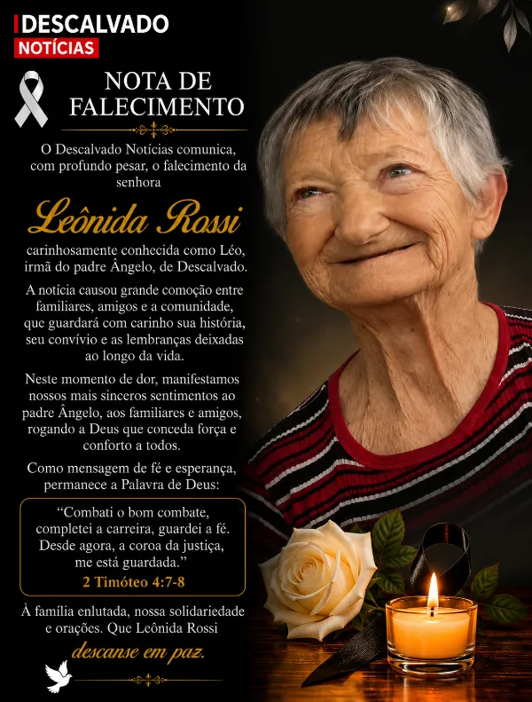 Nota de Falecimento  - Sra. Leônida Rossi